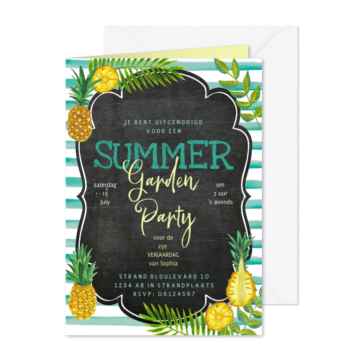Zomer verjaardag feest ananas
