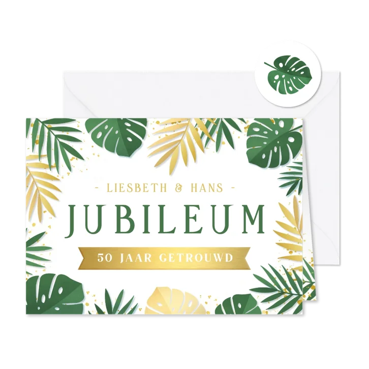 Zomerse uitnodiging voor een jubileum feest botanische sfeer