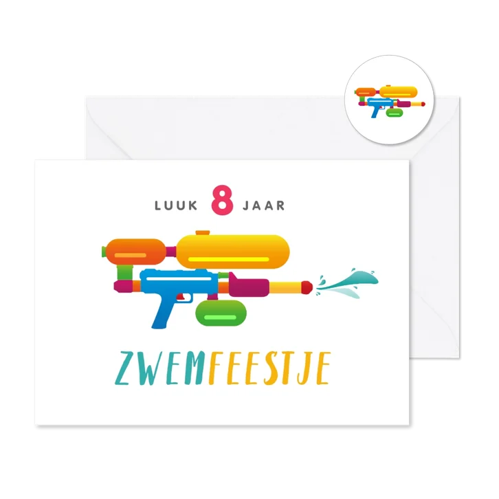 Zwemfeestje waterpistool supersoaker zwembad splash