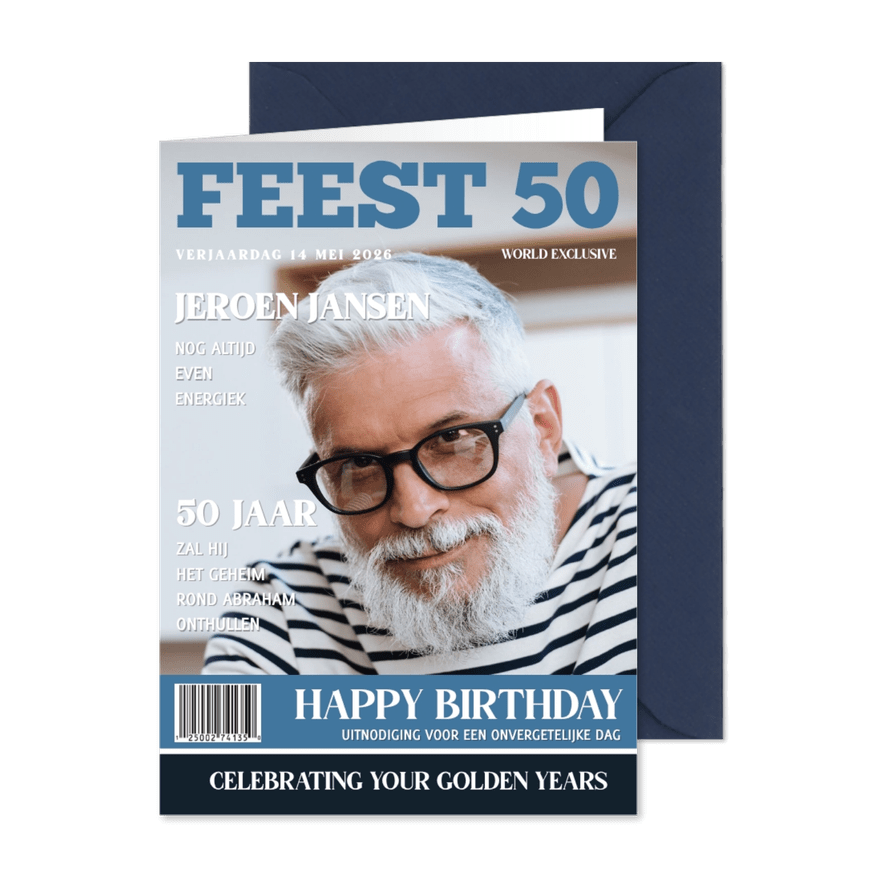 Abraham uitnodiging 50 jaar tijdschrift - Kaartimpressie