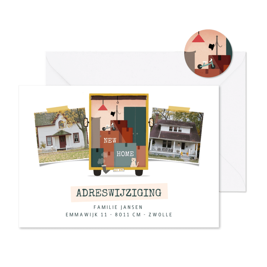 Adreswijziging met vrachtwagen en foto's - Kaartimpressie