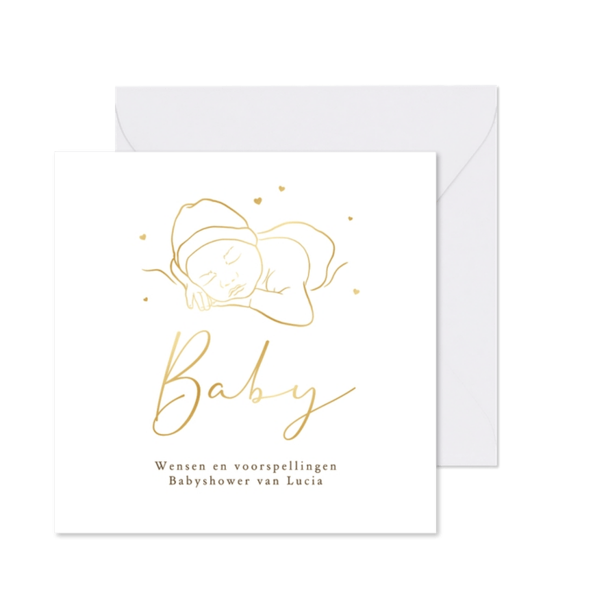 Babyshower stijlvol invulkaartje wensen voorspellingen baby - Kaartimpressie