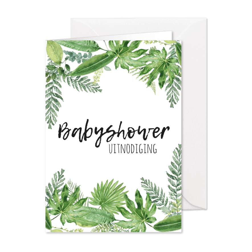 Babyshower uitnodiging | Botanisch - Kaartimpressie