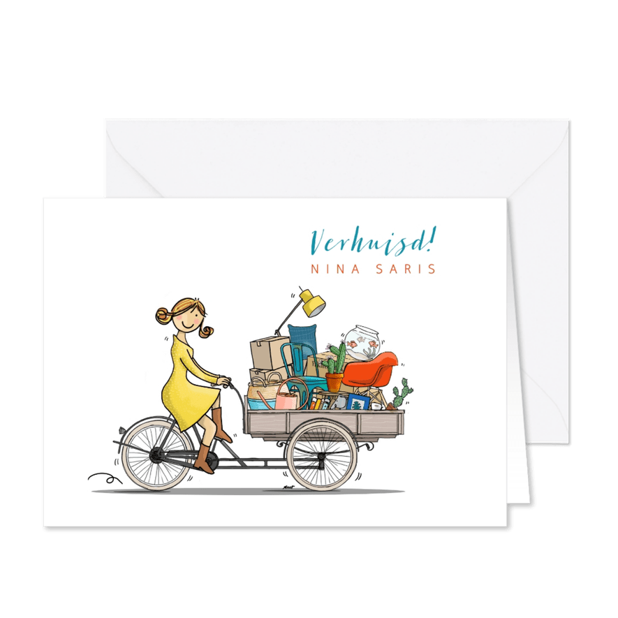 Bakfiets verhuiskaart - Kaartimpressie