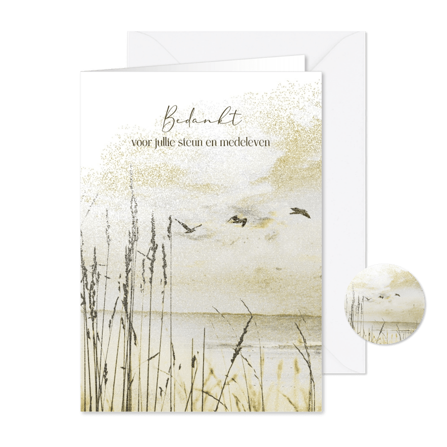 Bedankkaart duinen vogelvlucht - Kaartimpressie
