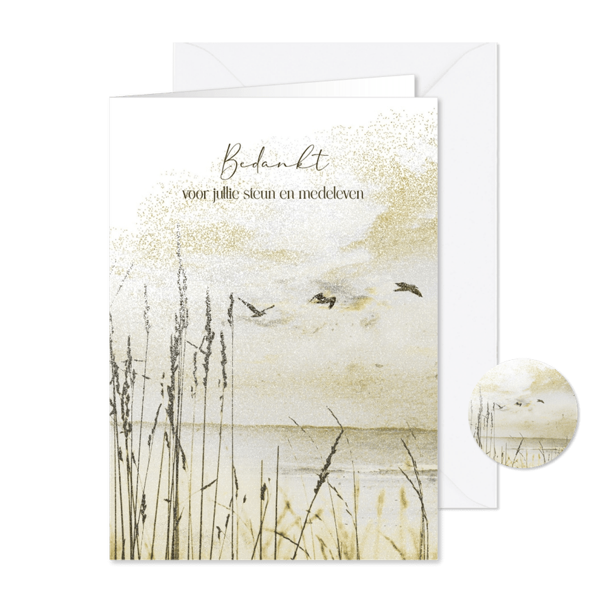 Bedankkaart duinen vogelvlucht - Kaartimpressie