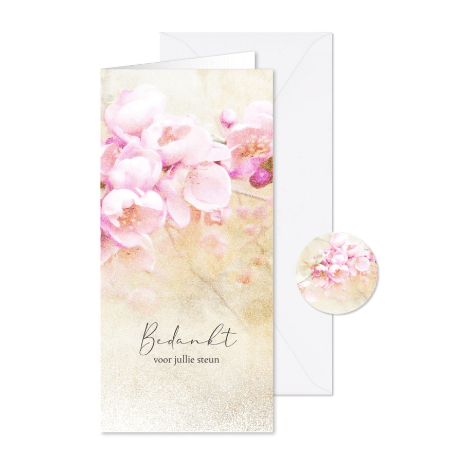 Bedankkaart mooiste lente bloesem - Kaartimpressie