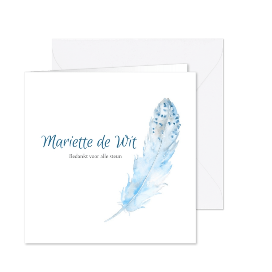 Bedankkaart rouw na overlijden veer - Kaartimpressie