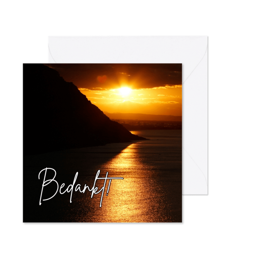 Bedankkaart Zonsondergang Hartje - OT - Kaartimpressie