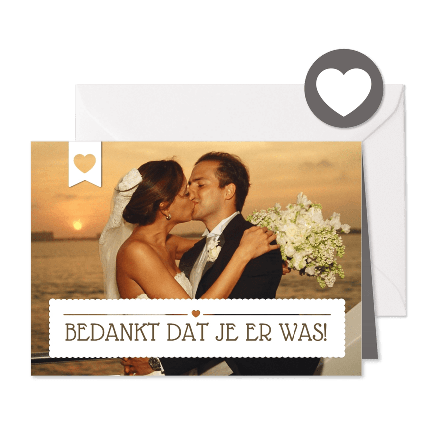 Bedankt Huwelijk Eigen Foto - Kaartimpressie