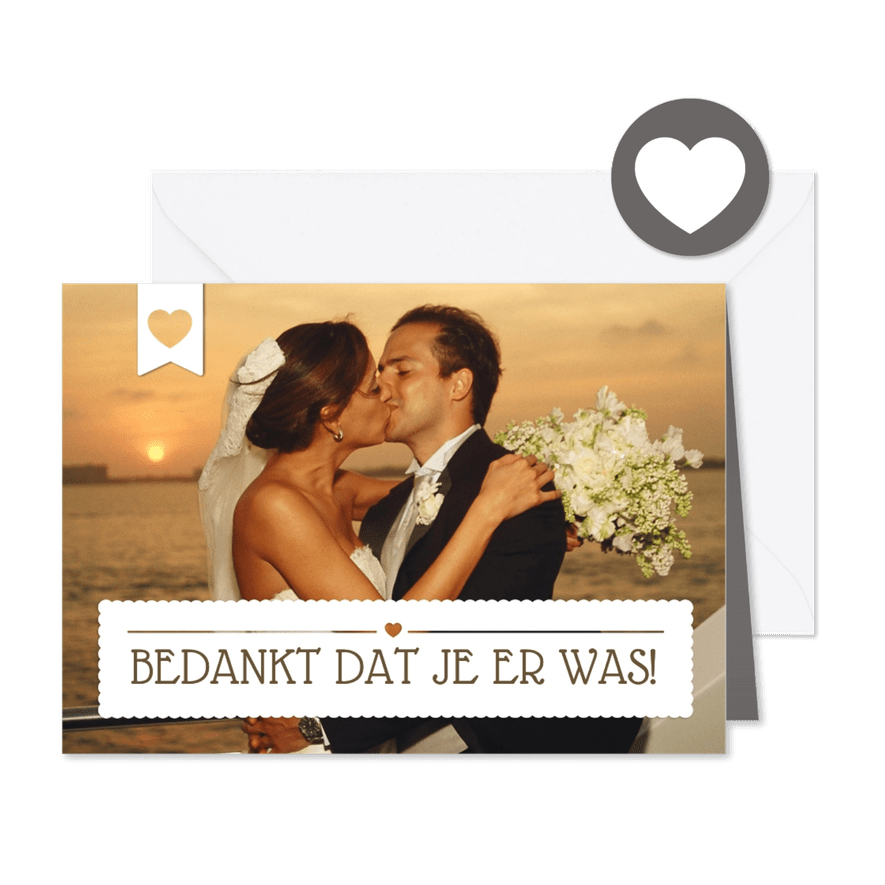 Bedankt Huwelijk Eigen Foto - Kaartimpressie