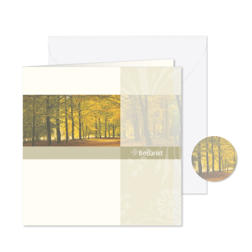 bedankt met bos - Kaartimpressie