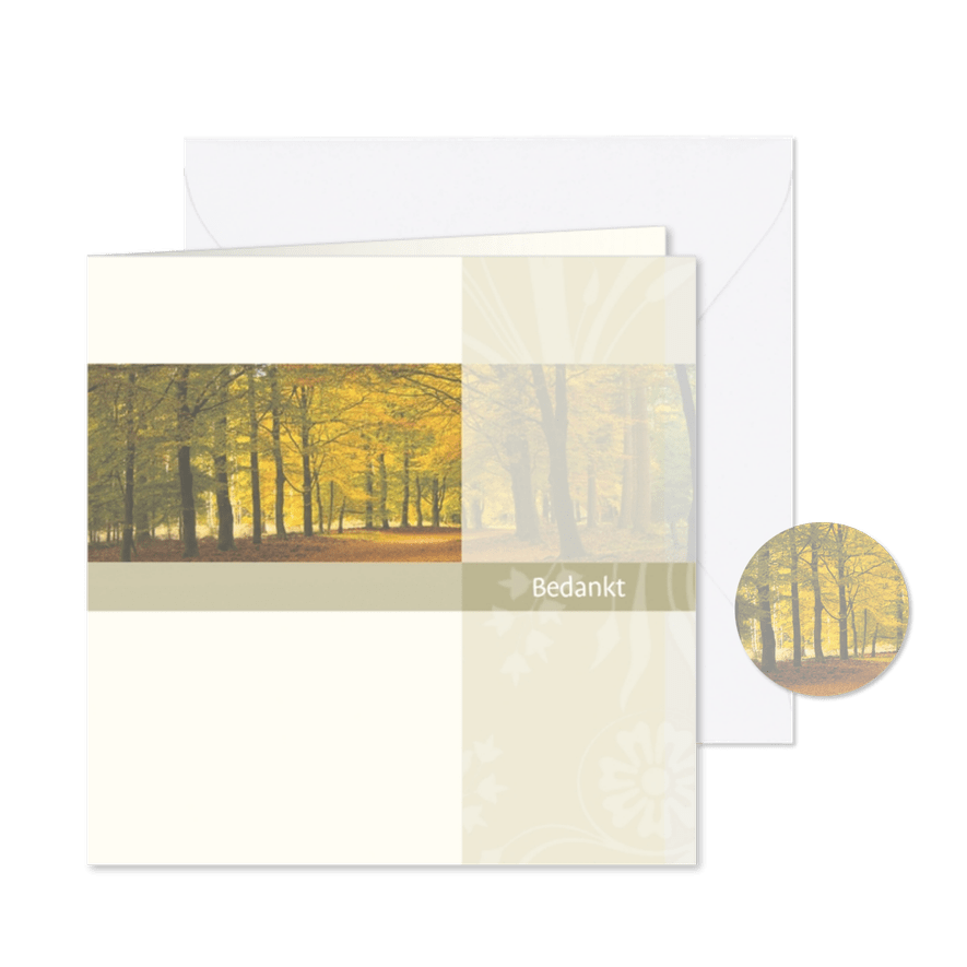 bedankt met bos - Kaartimpressie