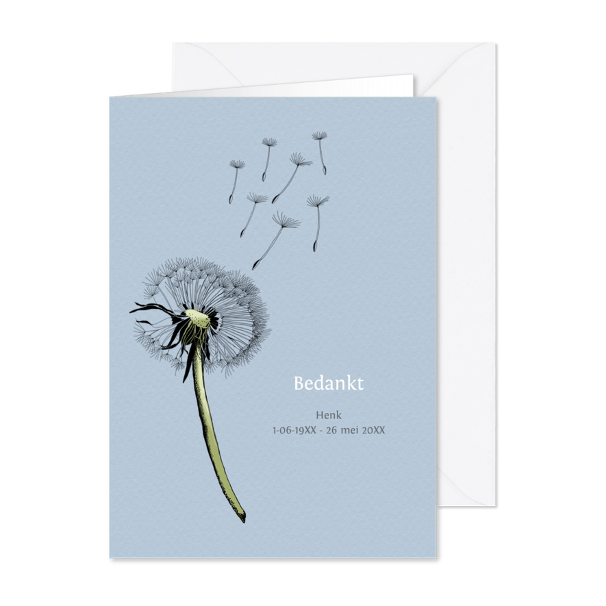 Bedankt paardebloem - Kaartimpressie