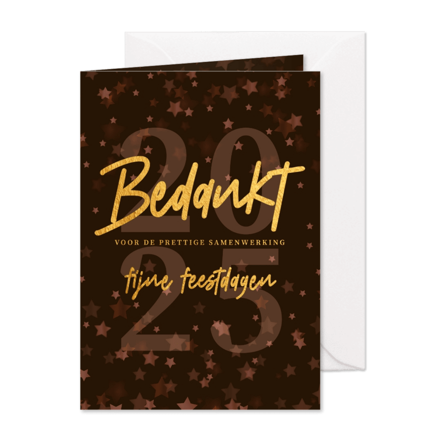 Bedankt voor de samenwerking - golden - Zakelijke kerstkaart - Kaartimpressie