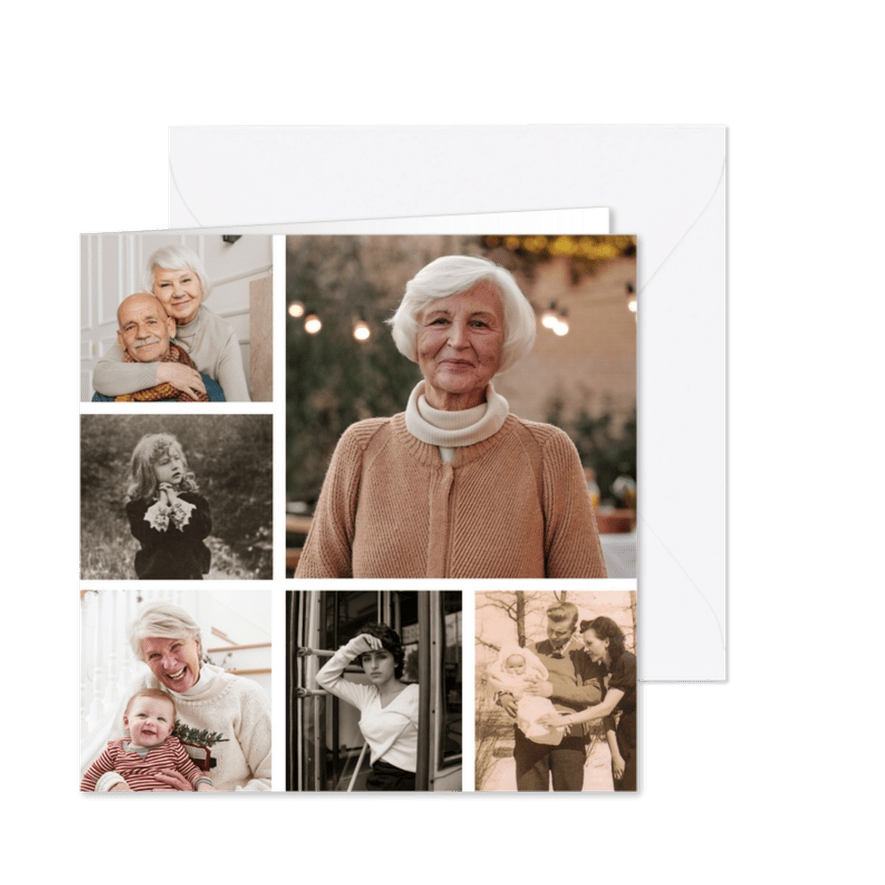 Bedankt voor uw medeleven fotocollage rouwkaart - Kaartimpressie