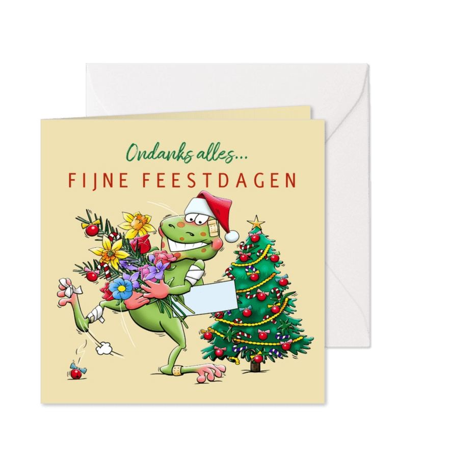 Beterschap kerstkaart zieke fijne feestdagen - Kaartimpressie