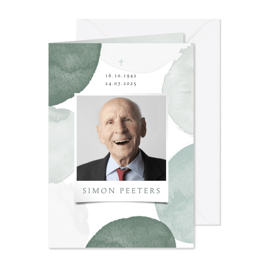 Bidprentje man stijlvol waterverf foto groen - Kaartimpressie