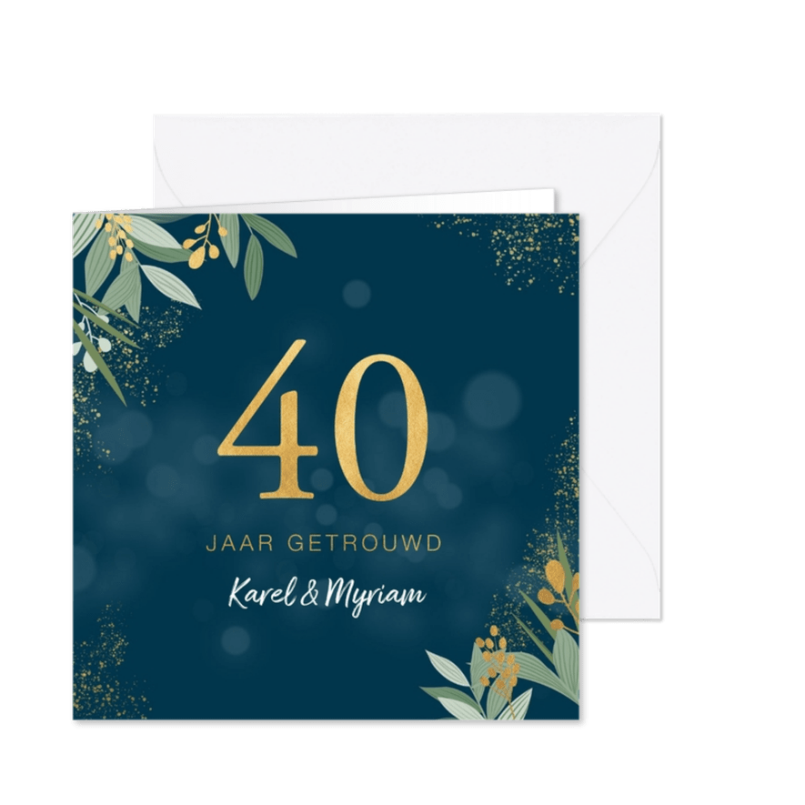 Botanische uitnodiging jubileum - Kaartimpressie