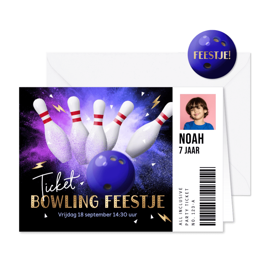 Bowling kinderfeestje ticket - Kaartimpressie