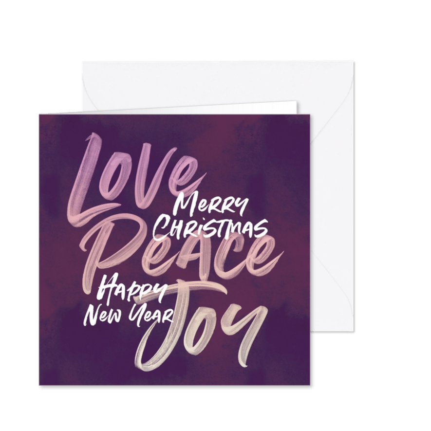 Brush letters kerstkaart - Kaartimpressie