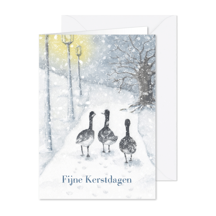 Canadese ganzen in de sneeuw - Kaartimpressie