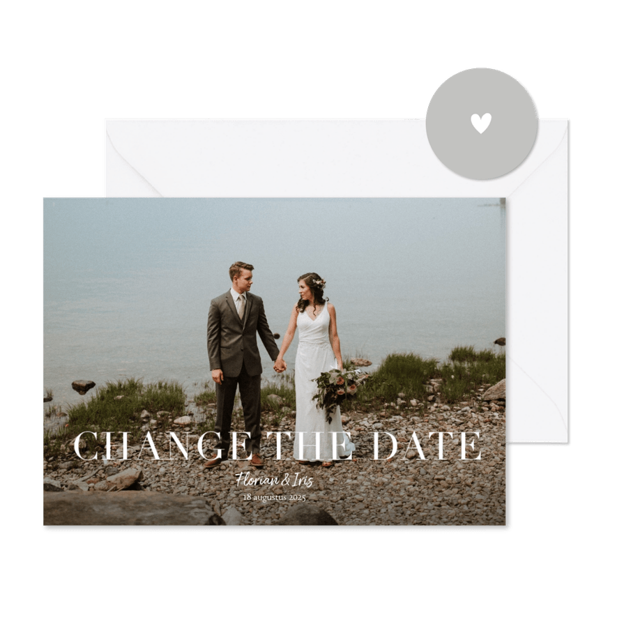 Change the date annuleringskaart grote foto en tekst - Kaartimpressie