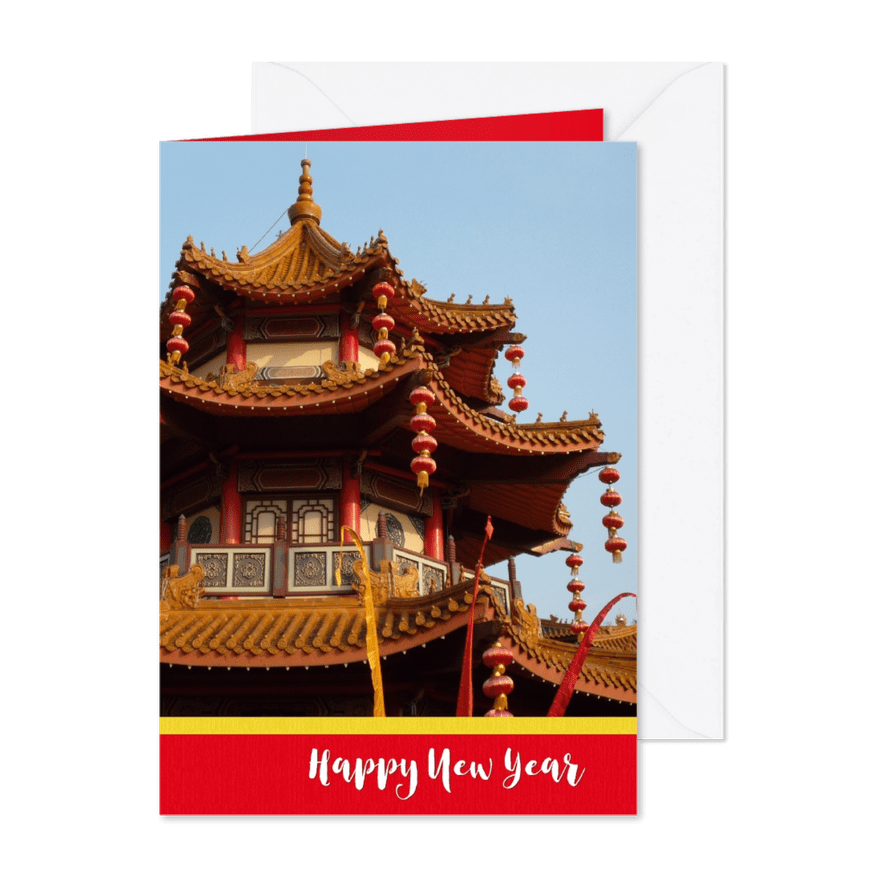 Chinees nieuwjaar met tempel - Kaartimpressie