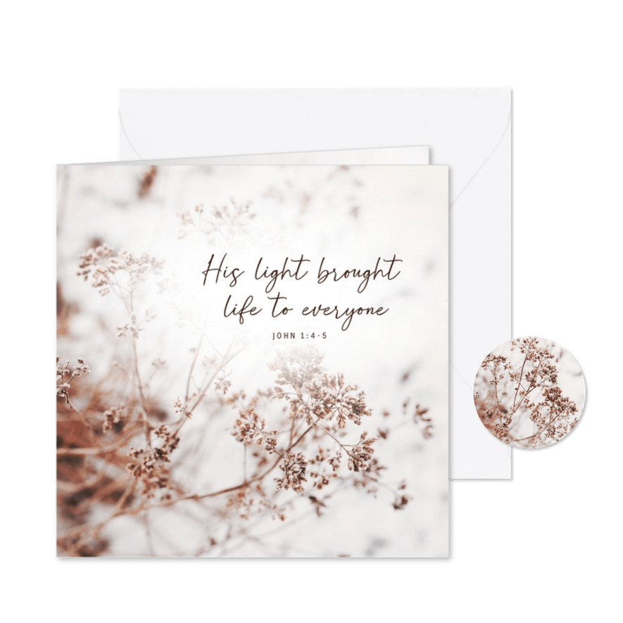 Christelijk kerstkaartje met winterse foto - Kaartimpressie