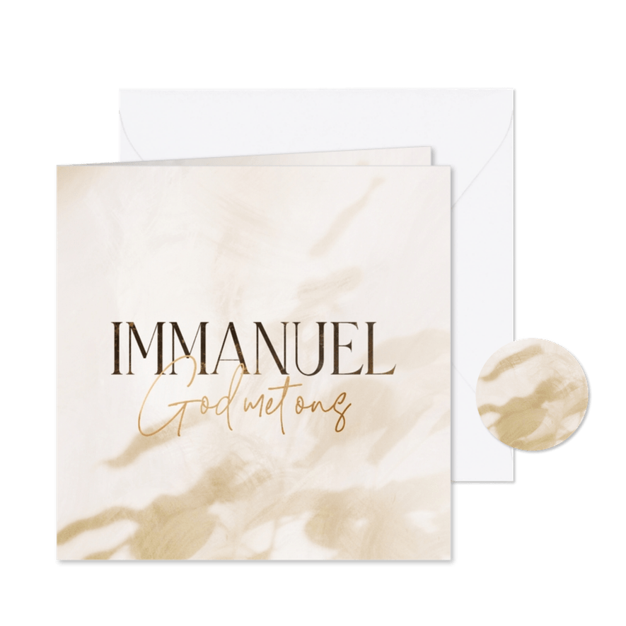 Christelijke kerstkaart Immanuel met eucalyptus - Kaartimpressie