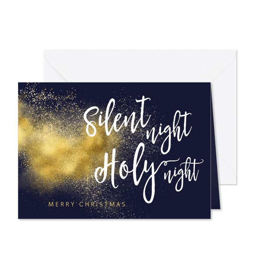 Christelijke kerstkaart Silent Night - Kaartimpressie