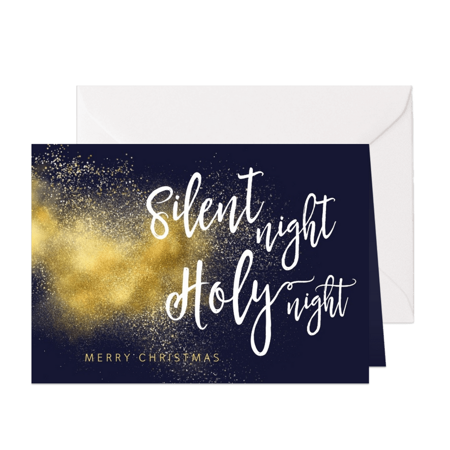 Christelijke kerstkaart Silent Night - Kaartimpressie