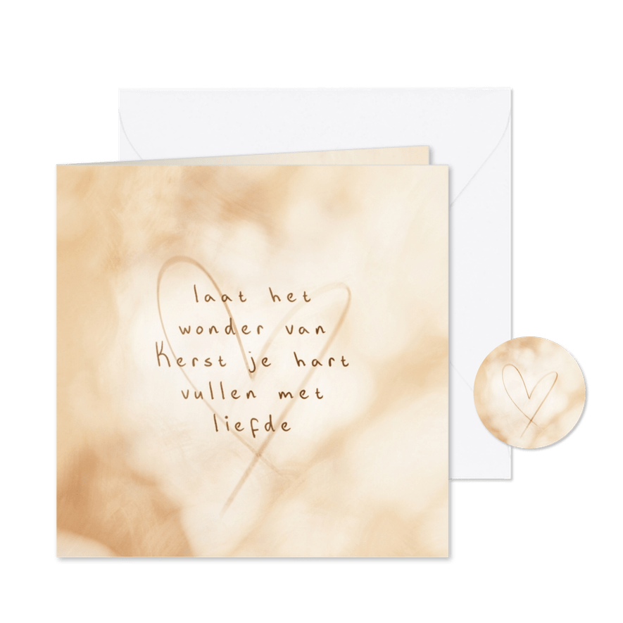 Christelijke kerstkaart wonder van kerst met hart - Kaartimpressie