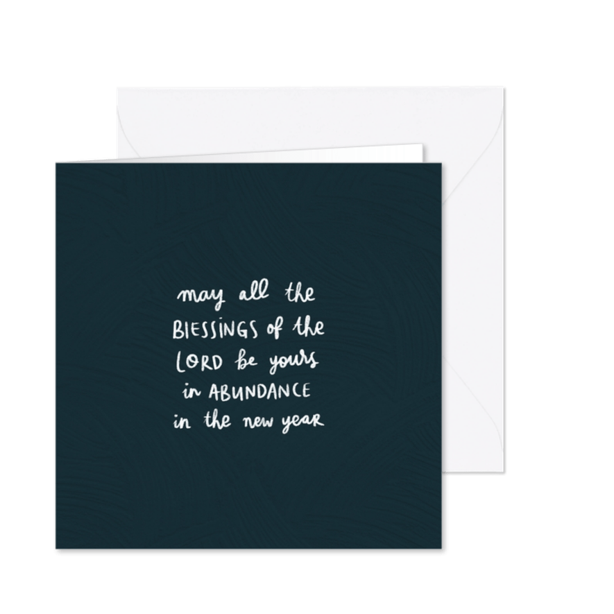 Christelijke nieuwjaarskaart met handgeschreven tekst - Kaartimpressie