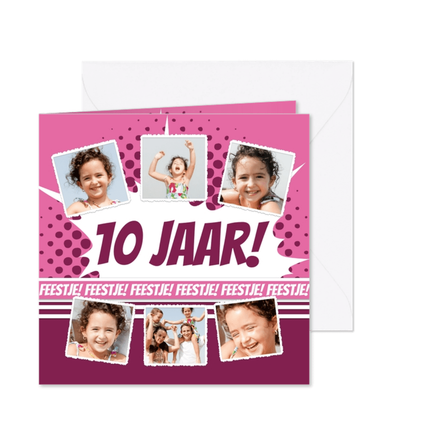 Collage Feestje roze - BK - Kaartimpressie