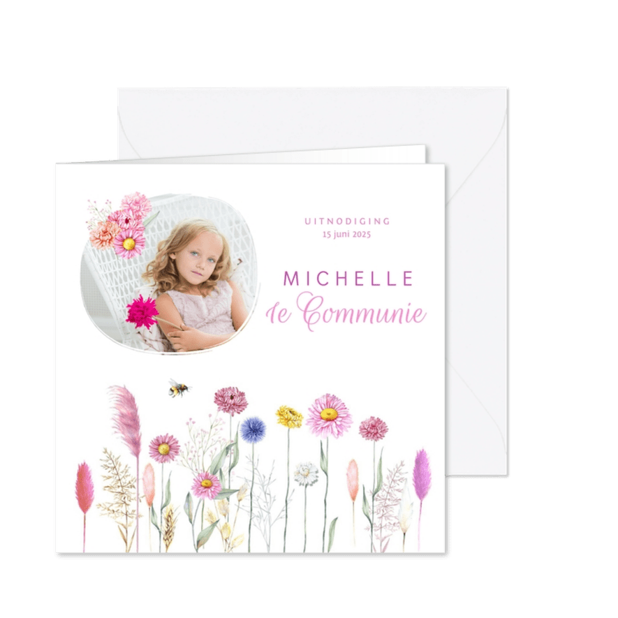Communie bloemenveld - Kaartimpressie