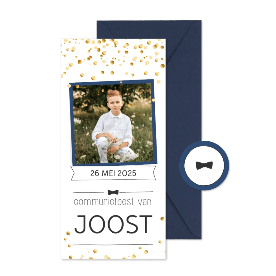 Communie confetti boy - Kaartimpressie