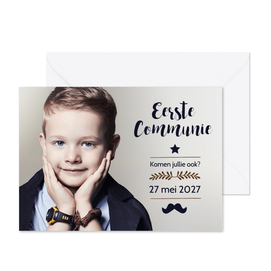 Communie jongen grote foto - BK - Kaartimpressie