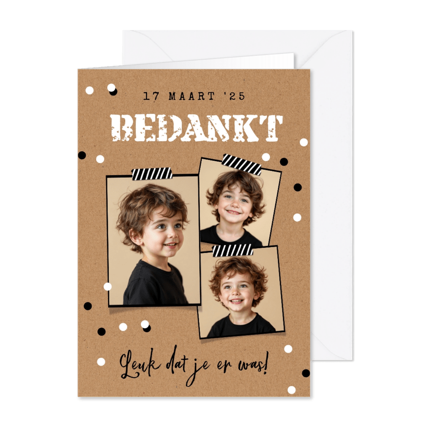 Communie lentefeest bedankkaart stoer kraft jongen foto's - Kaartimpressie