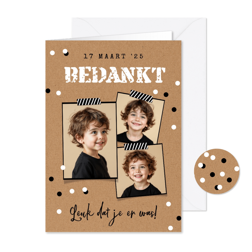 Communie lentefeest bedankkaart stoer kraft jongen foto's - Kaartimpressie