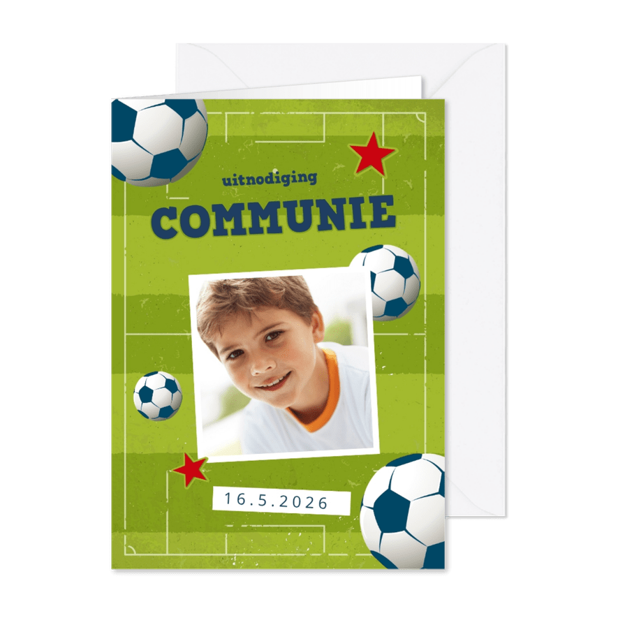 Communie uitnodiging voetbal - Kaartimpressie