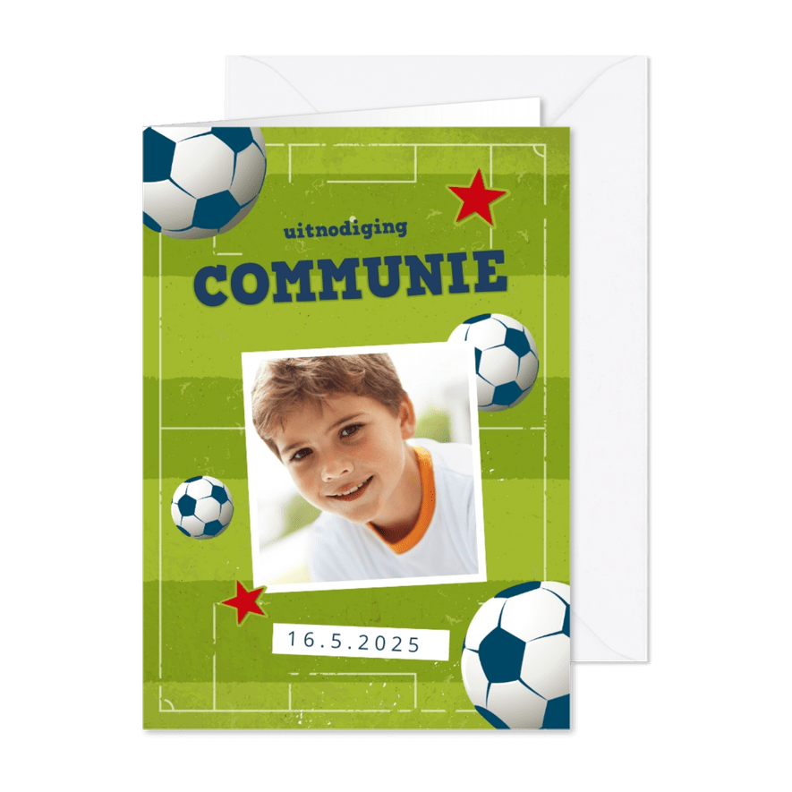 Communie uitnodiging voetbal - Kaartimpressie