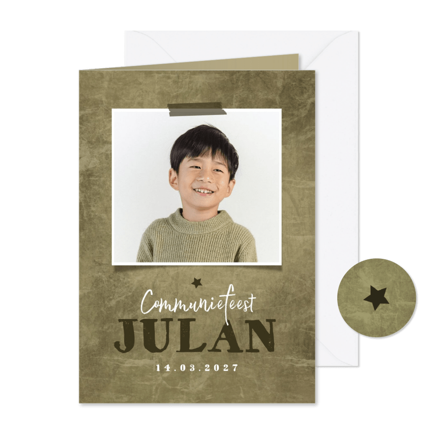 Communiefeest stoer groen foto ster foto - Kaartimpressie