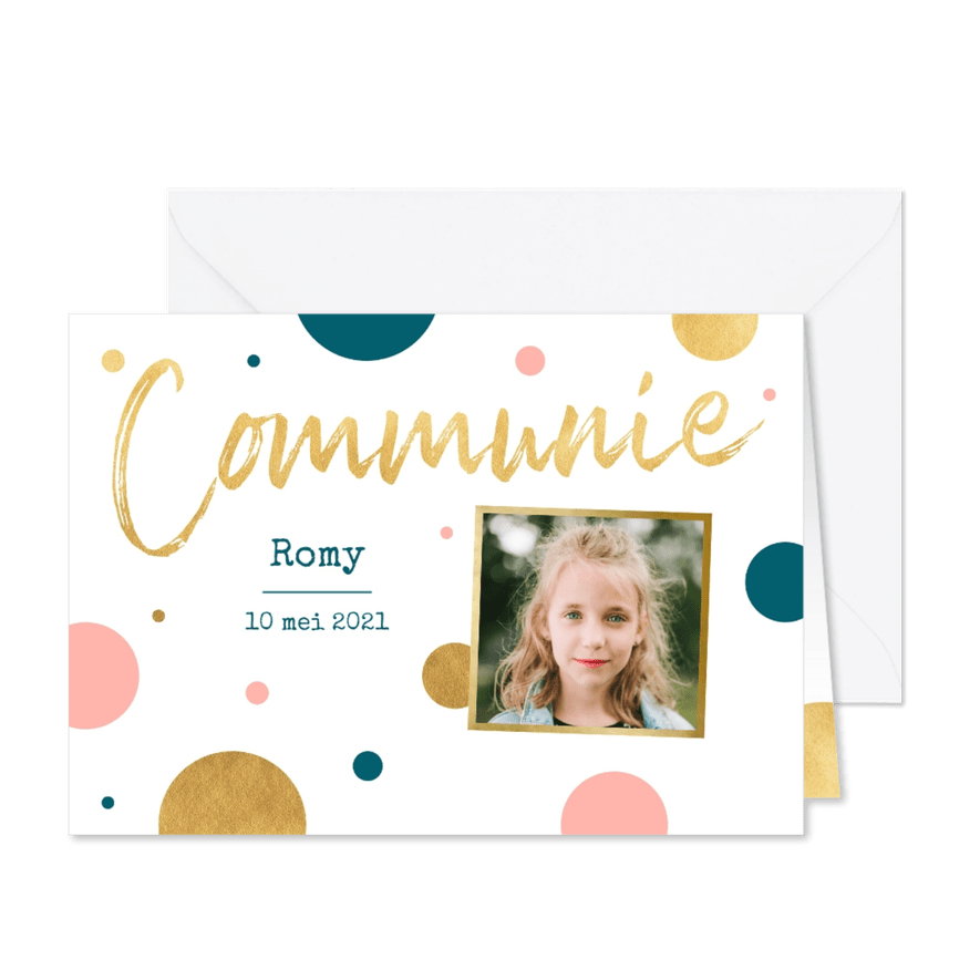 Communiekaart met bollen - Kaartimpressie