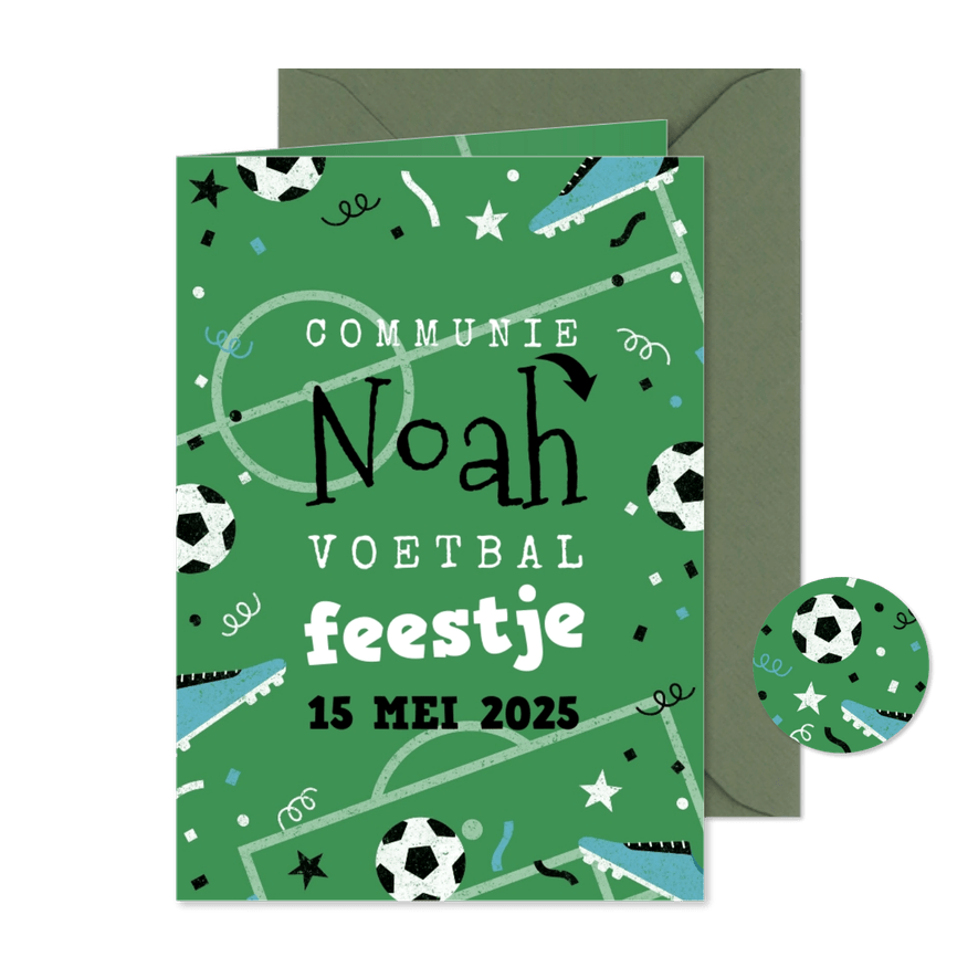 Communiekaart voetbalthema - Kaartimpressie