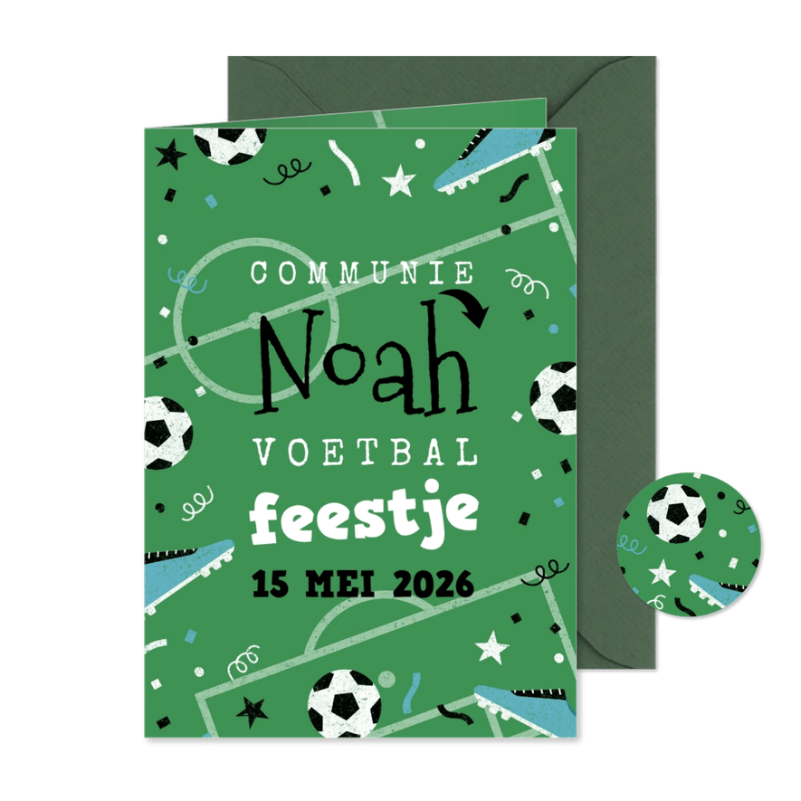 Communiekaart voetbalthema - Kaartimpressie