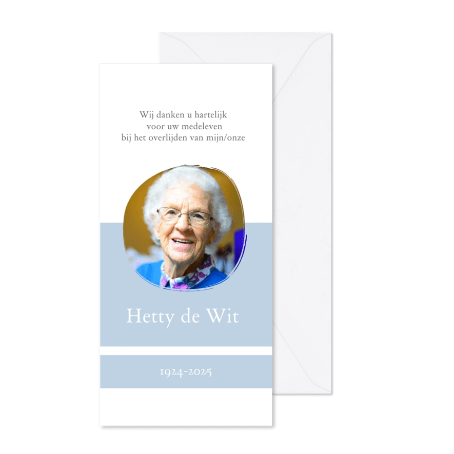 Dankbetuiging langwerpig - Kaartimpressie