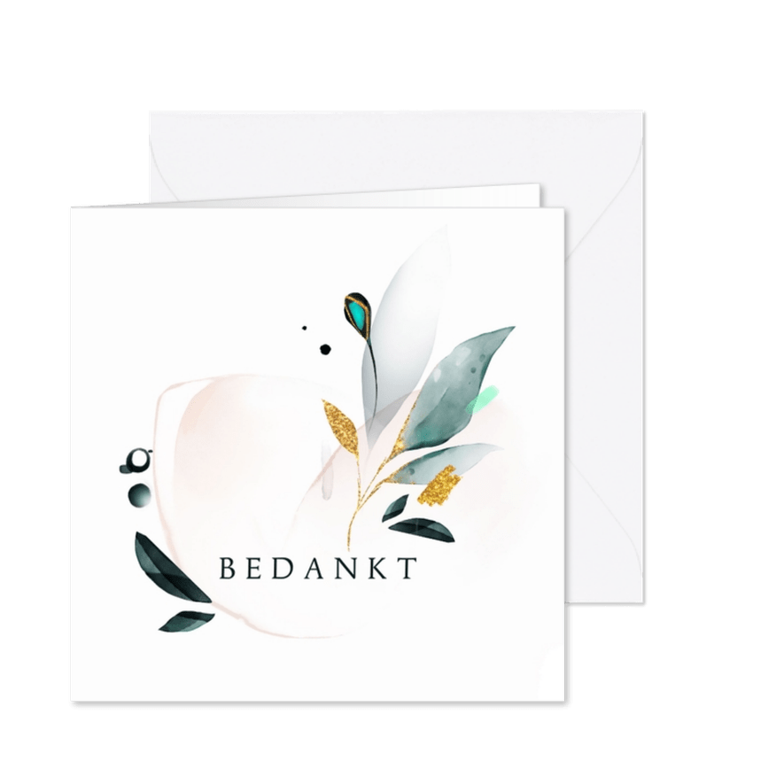 Dankbetuiging watercolor abstracte pastel bloemen - Kaartimpressie