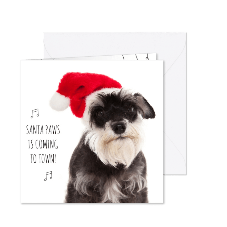 Dieren kerstkaart - Hond - Paws - Kaartimpressie