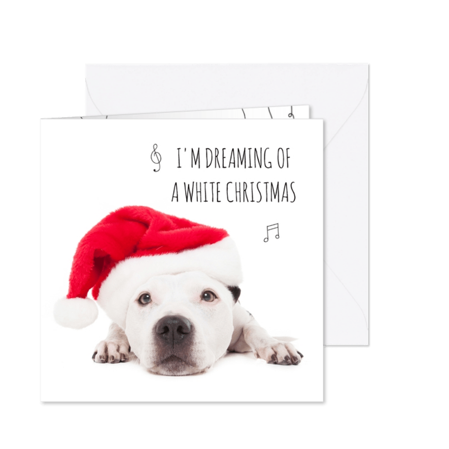 Dieren kerstkaart - Hond - Staff - Kaartimpressie